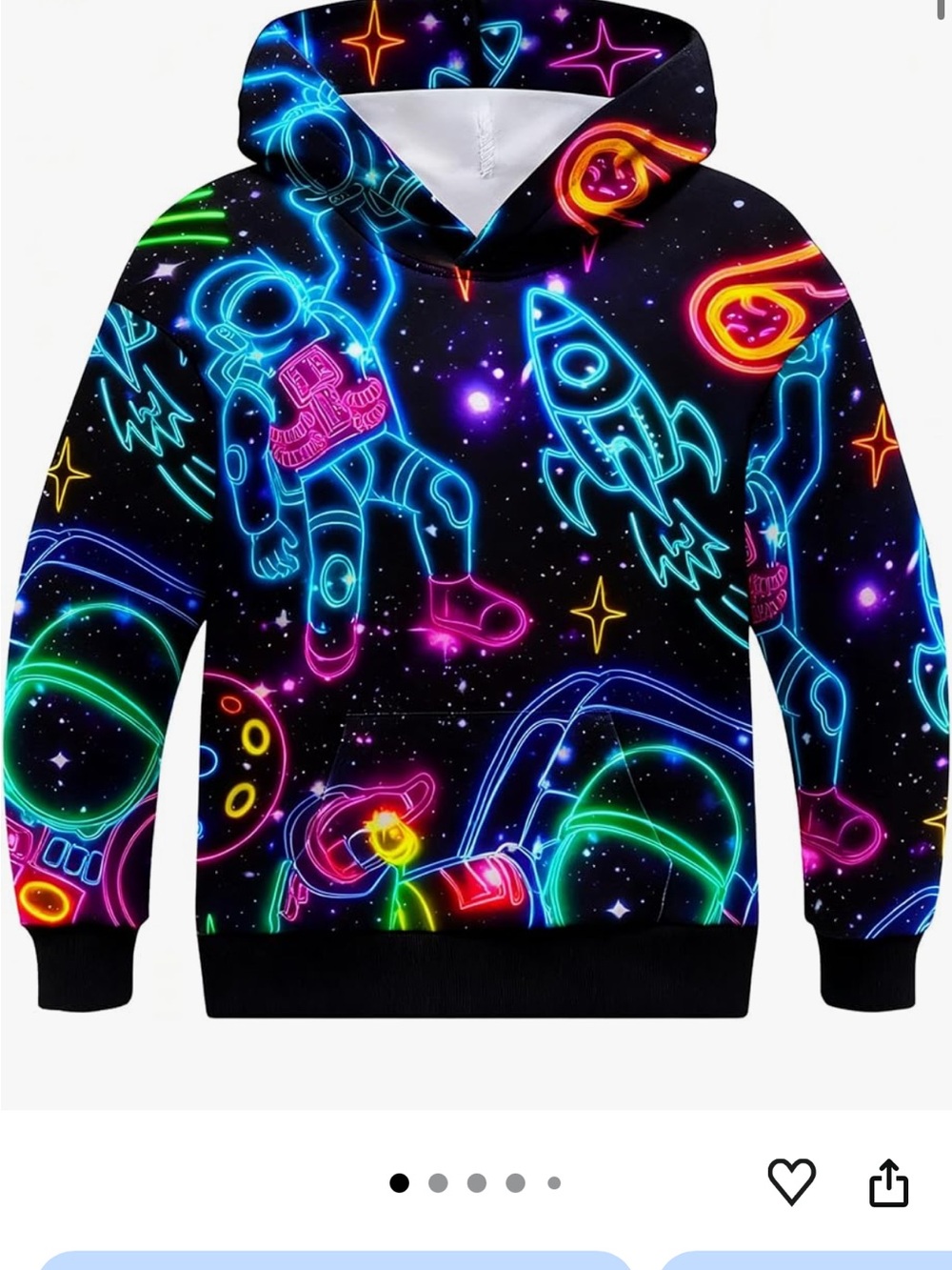 Neon Space Graphic Hoodie - Multicolor